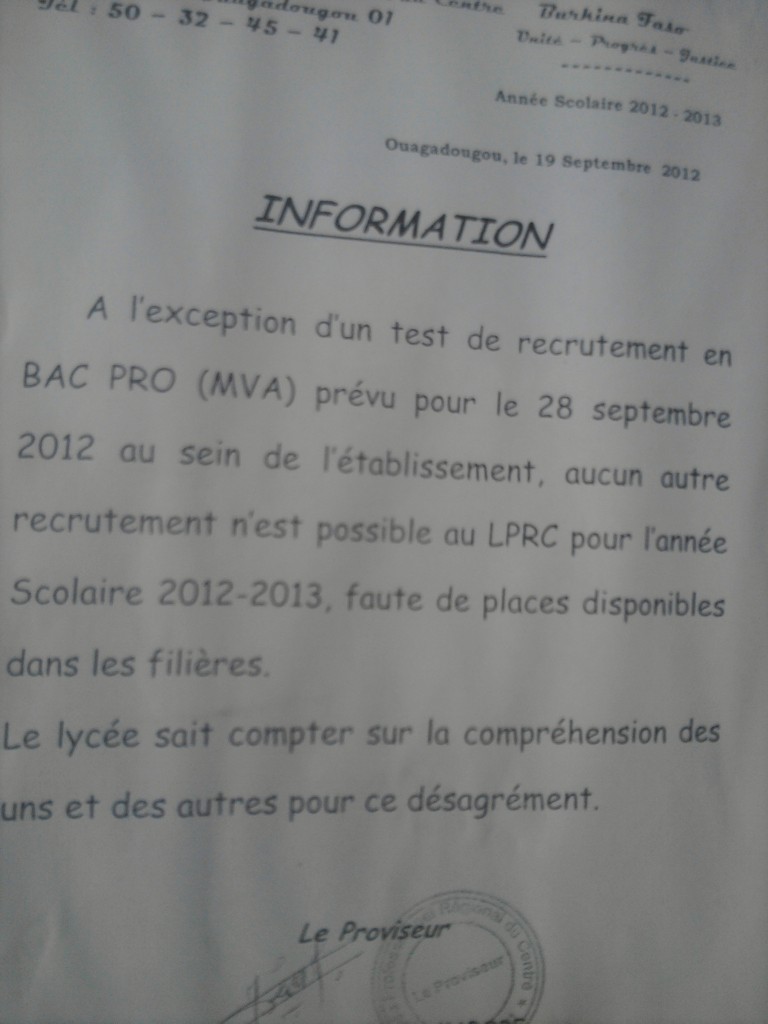 Article : Rentrée scolaire au Burkina : Des élèves resteront à la maison faute de « places disponibles »