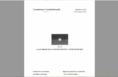 Article : Constitution du Burkina : l’avant-projet omet des questions importantes